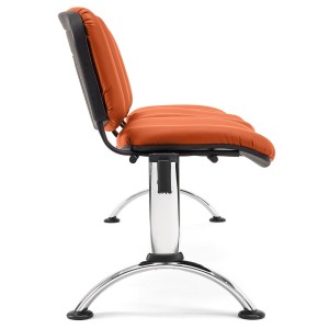 Bancada para recepción 3 asientos MOBY PIEL, negro