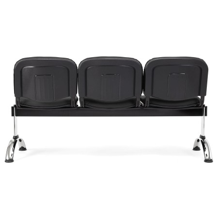 Bancada para recepción 3 asientos MOBY PIEL, negro 2