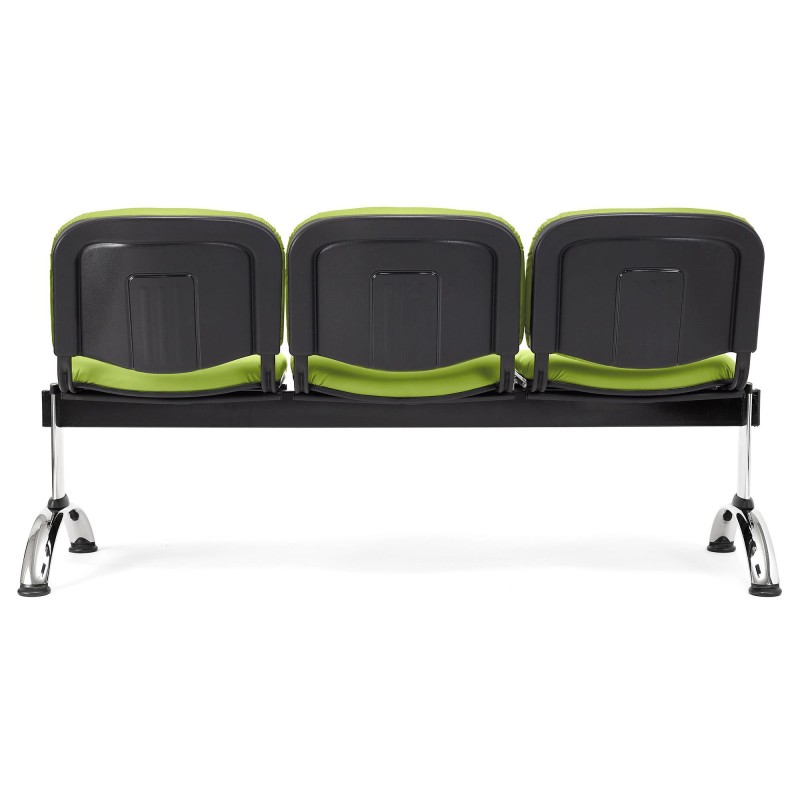 Bancada para recepción 3 asientos MOBY PIEL, negro