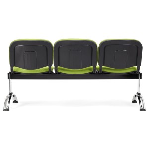 Bancada para recepción 3 asientos MOBY PIEL, negro