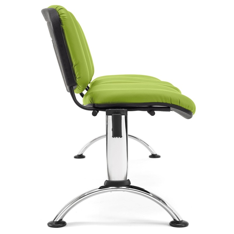 Bancada para recepción 3 asientos MOBY PIEL, negro