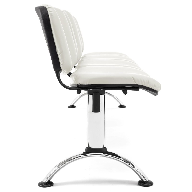 Bancada para recepción 4 asientos MOBY PIEL, negro