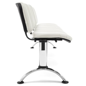 Bancada para recepción 4 asientos MOBY PIEL, negro