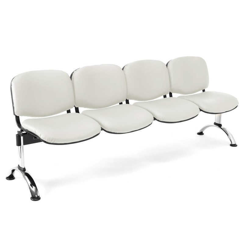 Bancada para recepción 4 asientos MOBY PIEL, negro