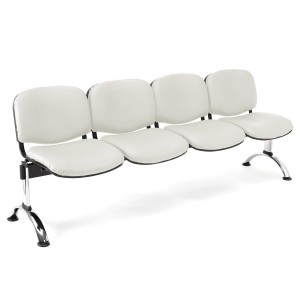 Bancada para recepción 4 asientos MOBY PIEL, negro