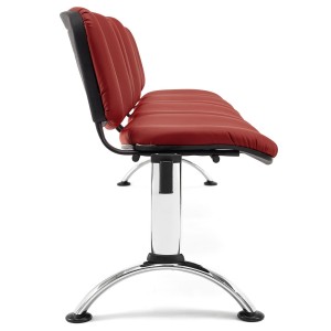 Bancada para recepción 4 asientos MOBY PIEL, negro