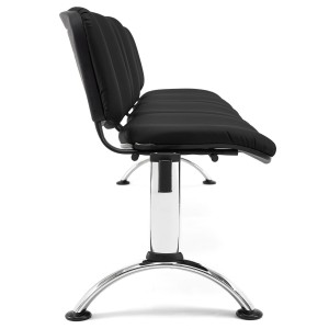 Bancada para recepción 4 asientos MOBY PIEL, negro