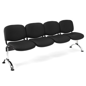 Bancada para recepción 4 asientos MOBY PIEL, negro