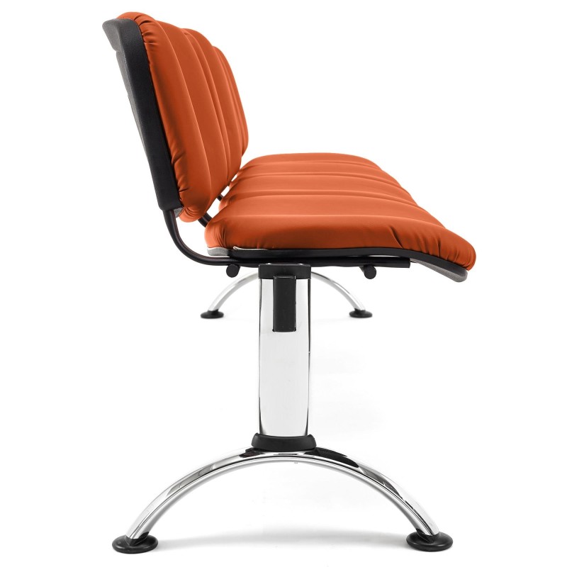 Bancada para recepción 4 asientos MOBY PIEL, negro