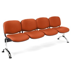 Bancada para recepción 4 asientos MOBY PIEL, negro