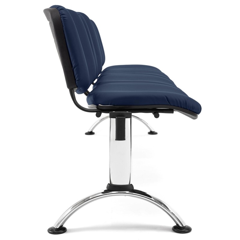 Bancada para recepción 4 asientos MOBY PIEL, negro