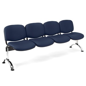 Bancada para recepción 4 asientos MOBY PIEL, negro