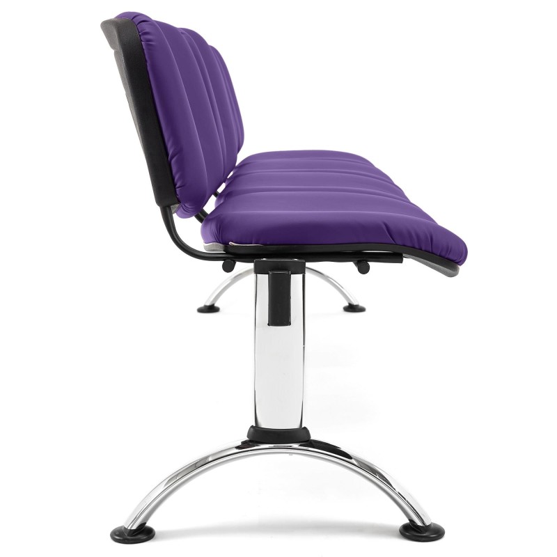 Bancada para recepción 4 asientos MOBY PIEL, negro