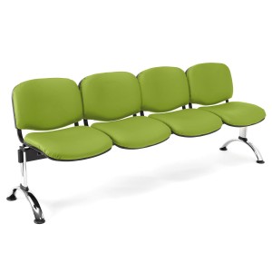 Bancada para recepción 4 asientos MOBY PIEL, negro