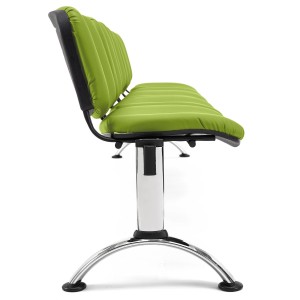 Bancada para recepción 5 asientos MOBY PIEL, negro