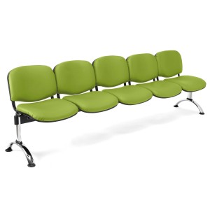 Bancada para recepción 5 asientos MOBY PIEL, negro