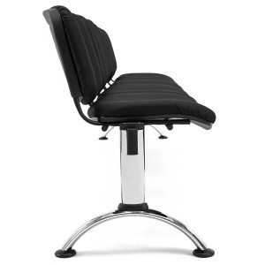 Bancada para recepción 5 asientos MOBY PIEL, negro