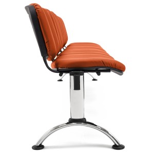 Bancada para recepción 5 asientos MOBY PIEL, negro