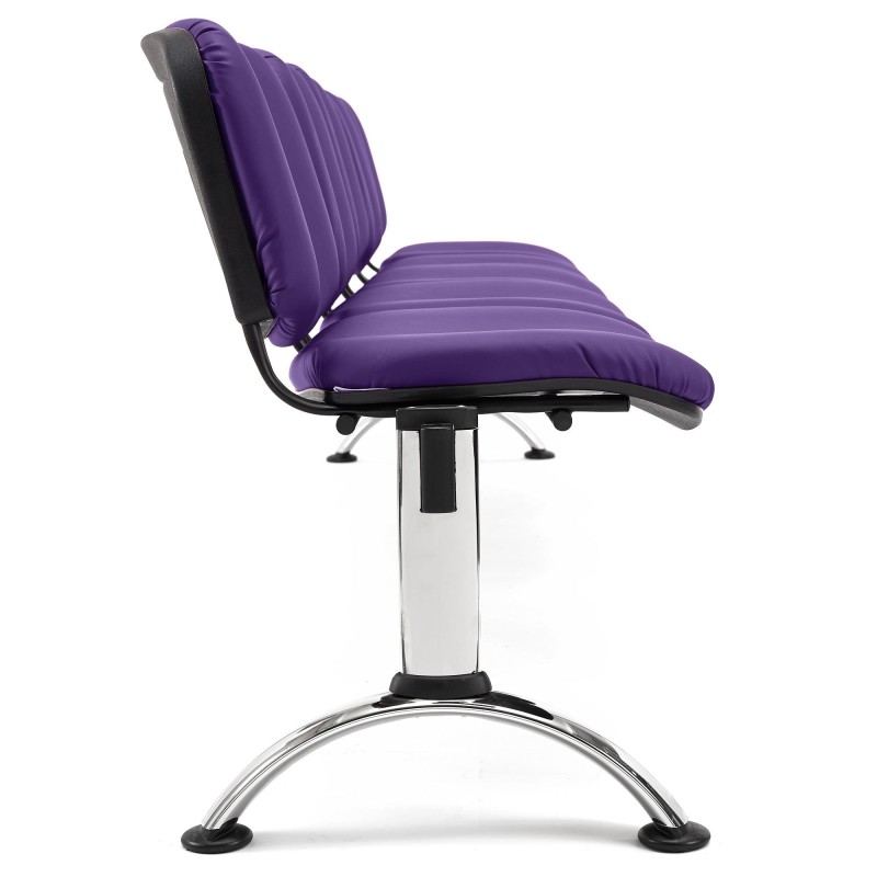 Bancada para recepción 5 asientos MOBY PIEL, negro