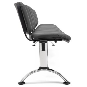 Bancada para recepción 5 asientos MOBY PIEL, negro