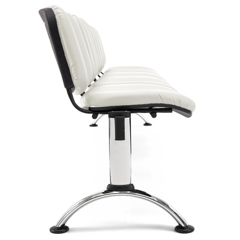 Bancada para recepción 5 asientos MOBY PIEL, negro