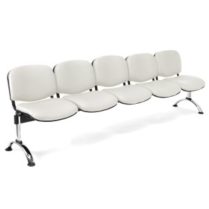 Bancada para recepción 5 asientos MOBY PIEL, negro