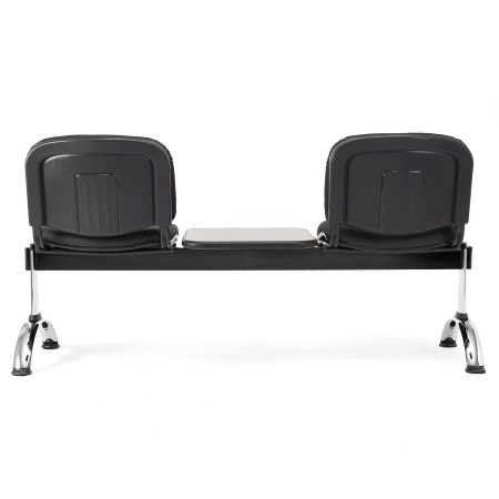 Bancada para recepción 2 asientos y mesa MOBY PIEL, negro 2