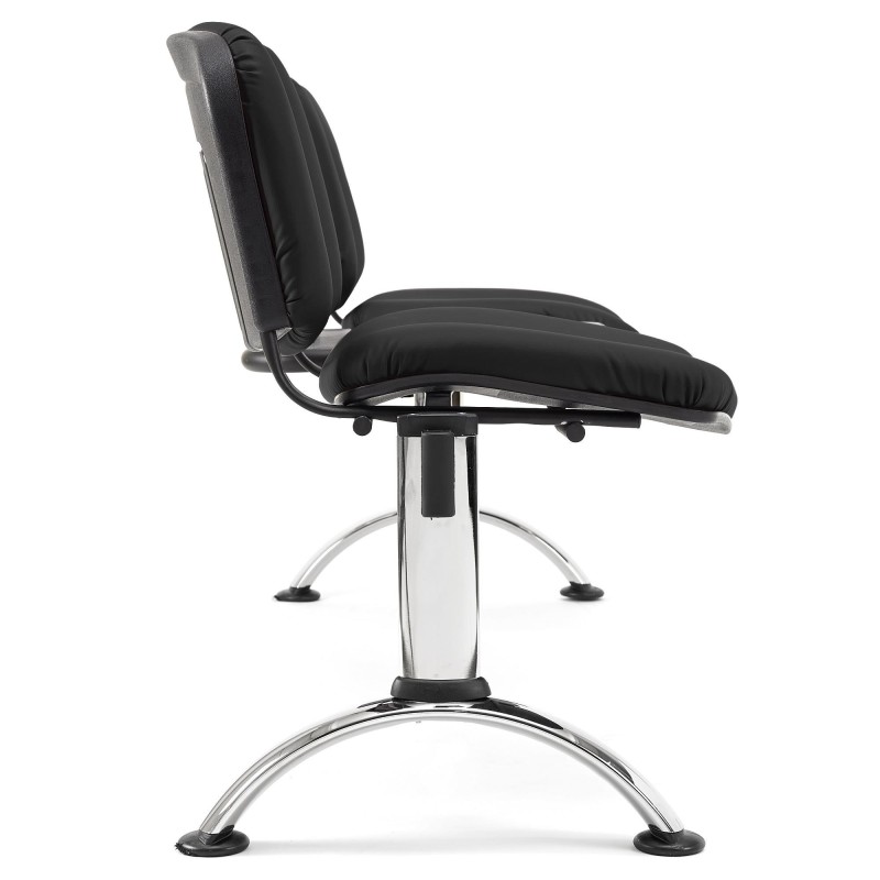 Bancada para recepción 2 asientos y mesa MOBY PIEL, negro
