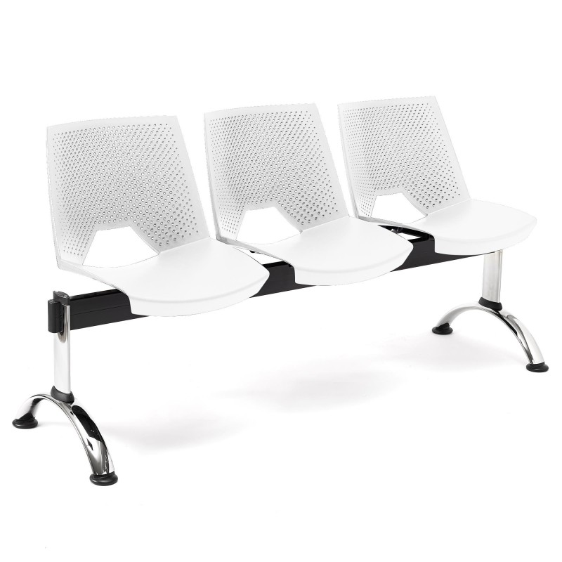 Bancada para sala de espera 3 asientos ENZO, negro