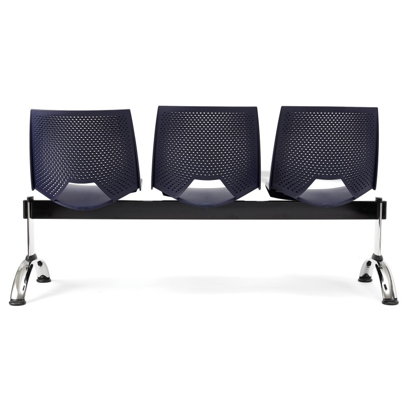 Bancada para sala de espera 3 asientos ENZO, negro