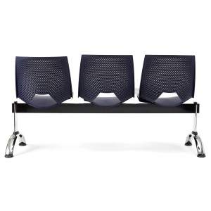 Bancada para sala de espera 3 asientos ENZO, negro
