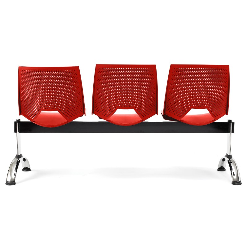 Bancada para sala de espera 3 asientos ENZO, negro