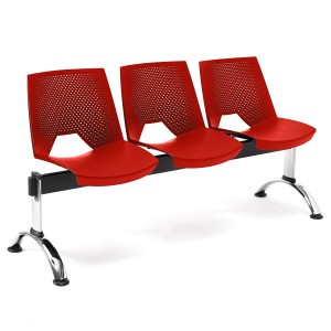 Bancada para sala de espera 3 asientos ENZO, negro