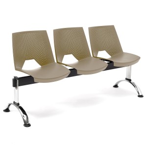 Bancada para sala de espera 3 asientos ENZO, negro