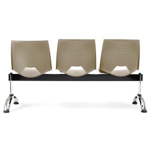 Bancada para sala de espera 3 asientos ENZO, negro