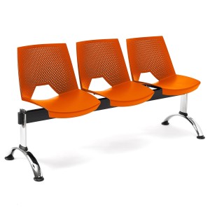 Bancada para sala de espera 3 asientos ENZO, negro