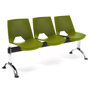 Bancada para sala de espera 3 asientos ENZO, negro