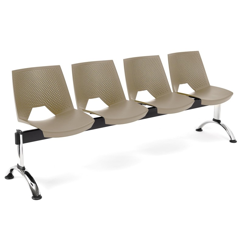 Bancada para sala de espera 4 asientos ENZO, negro
