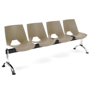 Bancada para sala de espera 4 asientos ENZO, negro