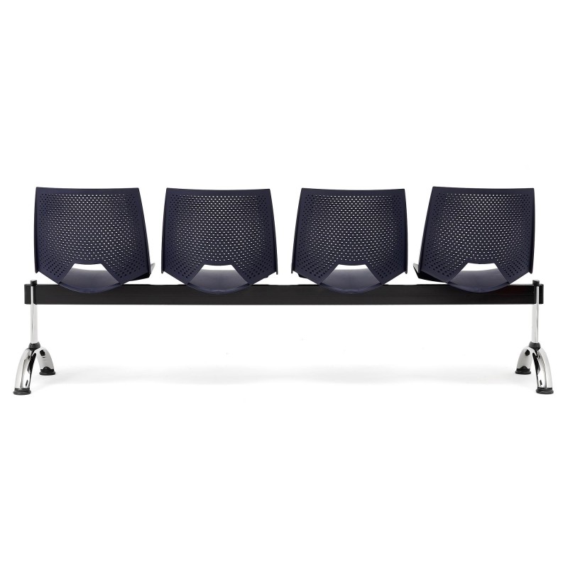 Bancada para sala de espera 4 asientos ENZO, negro