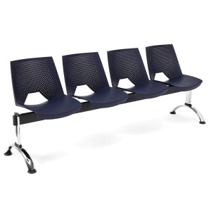 Bancada para sala de espera 4 asientos ENZO, negro