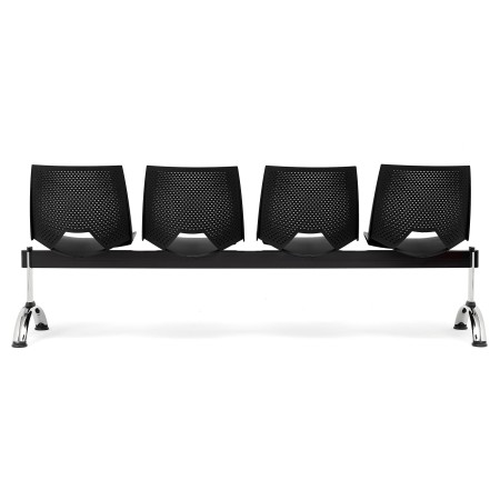 Bancada para sala de espera 4 asientos ENZO, negro 2