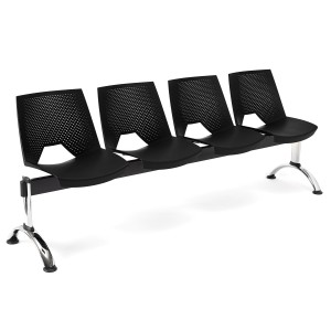 Bancada para sala de espera 4 asientos ENZO, negro