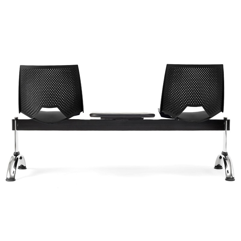 Bancada para sala de espera 2 asientos y mesa ENZO, negro