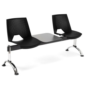 Bancada para sala de espera 2 asientos y mesa ENZO, negro