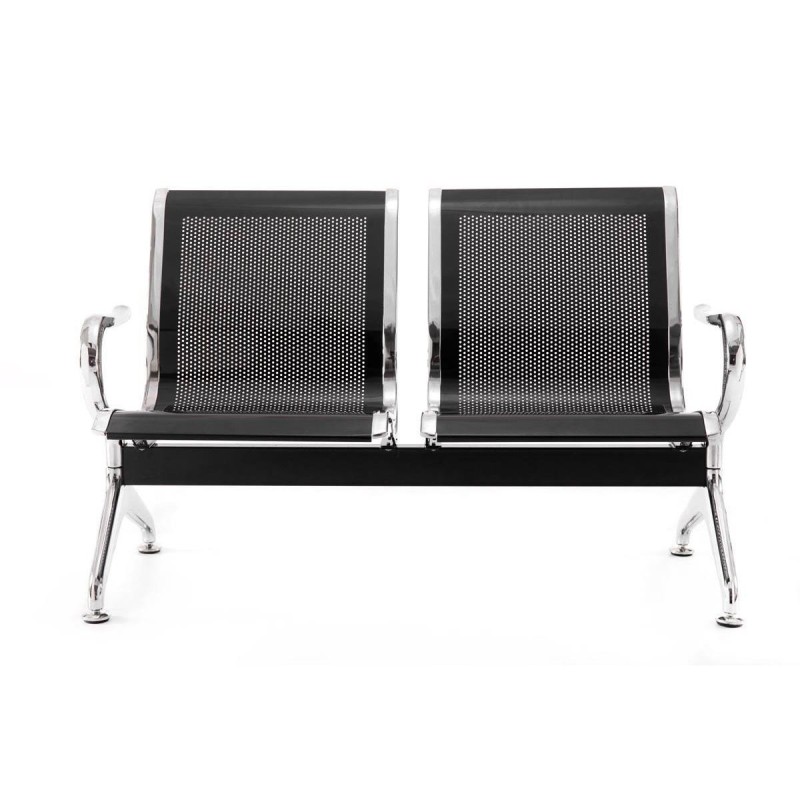 Bancada 2 asientos AUREA, en metal negro