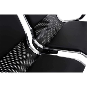 Bancada 2 asientos AUREA, en metal negro y piel negra