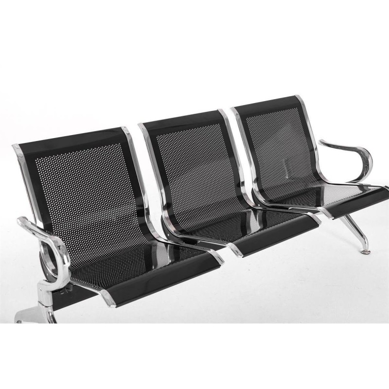 Bancada 3 asientos AUREA, en metal negro