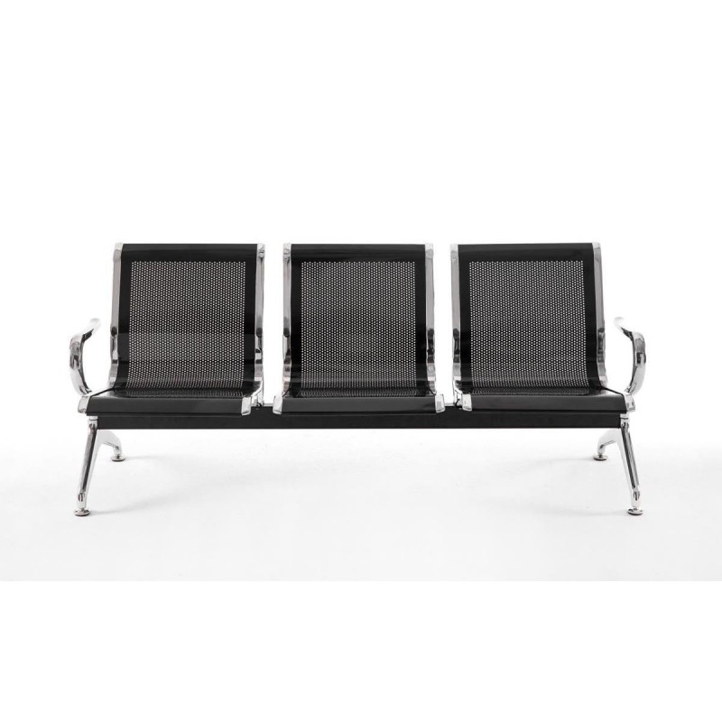 Bancada 3 asientos AUREA, en metal negro