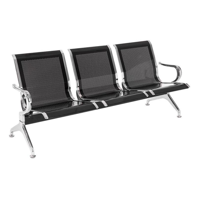 Bancada 3 asientos AUREA, en metal negro